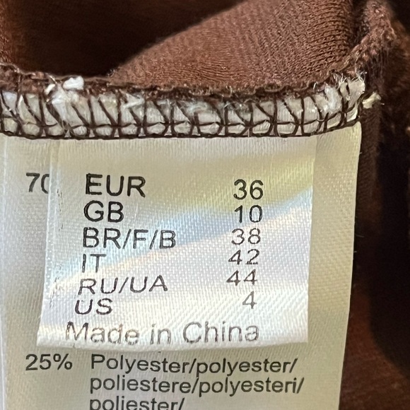 Dark Brown Dress w Gold Hardware by BPC Selection Sz 4 - Picture 2 of 5